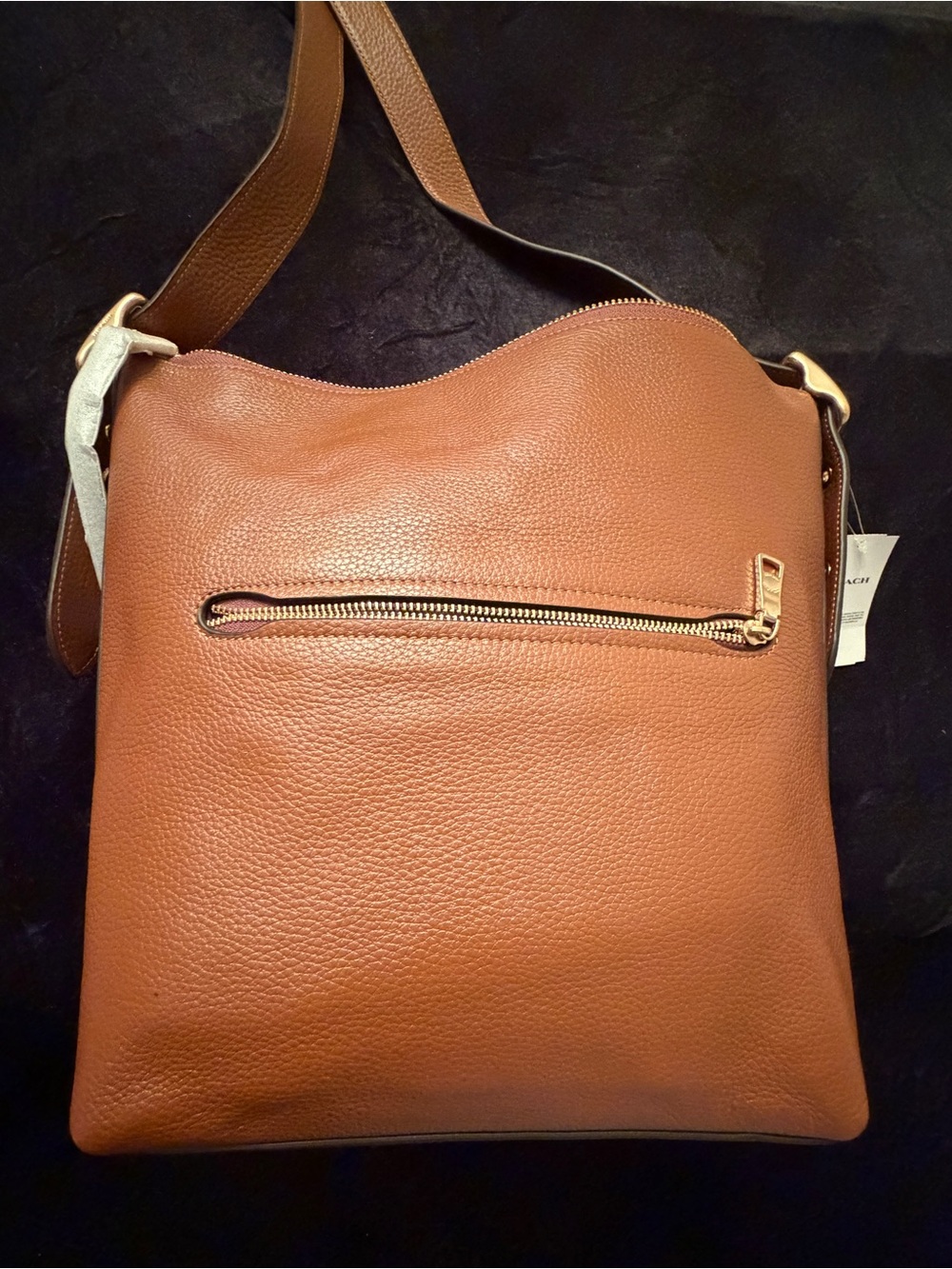 Coach New Pebbled Leather Crossbody Bag - Tan